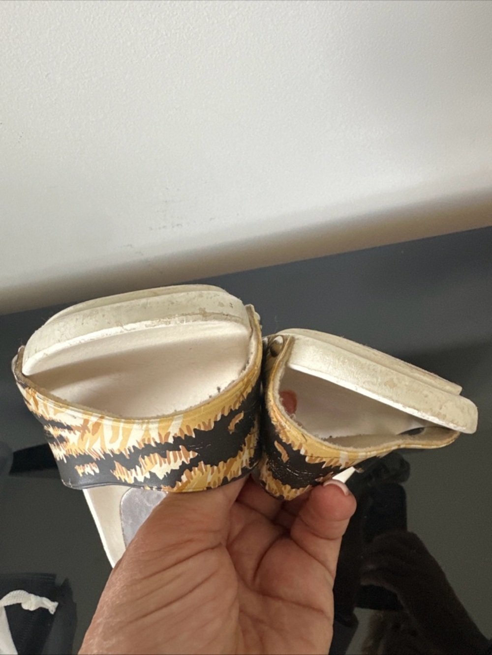 Dolce & Gabbana White and Brown Animal-Print Slide Mules - Picture 8 of 13